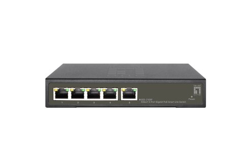 5-portowy gigabitowy przełącznik PoE Smart Lite - 802.3at/af PoE - 4 wyjścia PoE - Budżet mocy 60 W PoE (GES-2105P)