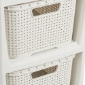 BRANQ Regał Łazienkowy Rattan Biały Z 2 Koszykami 2x7L 1727