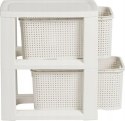 BRANQ Regał Łazienkowy Rattan Biały Z 2 Koszykami 2x7L 1727
