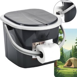BRANQ Toaleta Turystyczna Wiadro WC Antracyt Z Pokrywą 15,5L 1305
