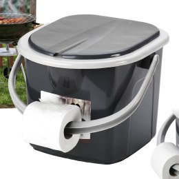 BRANQ Toaleta Turystyczna Wiadro WC Antracyt Z Pokrywą 15,5L 1305