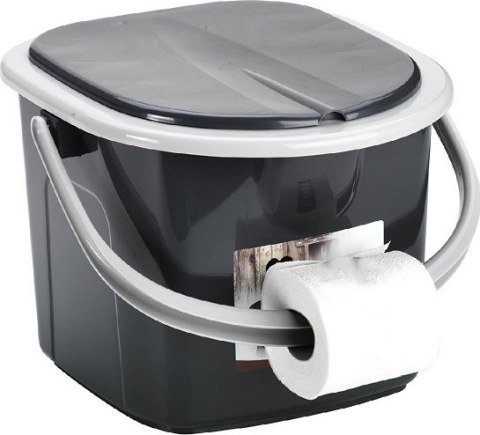 BRANQ Toaleta Turystyczna Wiadro WC Antracyt Z Pokrywą 15,5L 1305