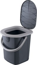 BRANQ Toaleta Turystyczna Wiadro WC Antracyt Z Pokrywą 22L 1306
