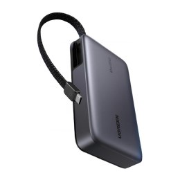 Powerbank UGREEN Powerbank 20000mAh Ugreen PB550 USB + USB-C, 67W, wbudowany kabel, certyfikat CCC (szary) 85166B