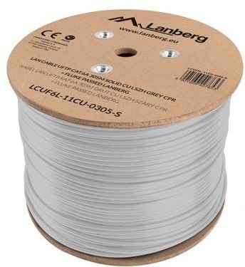 LANBERG KABEL UFTP KAT. 6A 305M DRUT CU LSZH SZARY