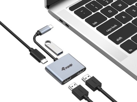 Equip 133484 stacja dokująca USB 3.2 Gen 1 (3.1 Gen 1) Type-C Srebrny