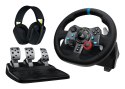 Logitech G 991-000539 kontroler gier Aluminium, Czarny USB Kierownica + pedały + zestaw słuchawkowy PC, PlayStation 4, PlayStati