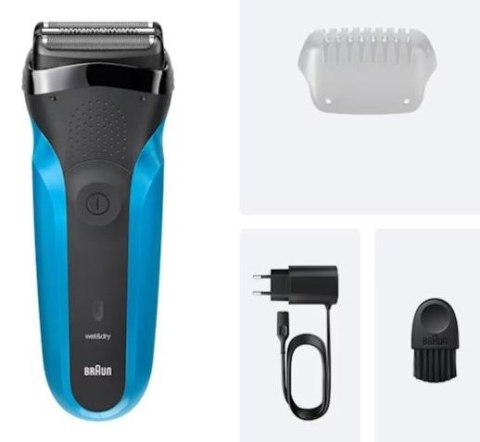 Braun Series 3 310s Golarka foliowa Przycinarka Czarny, Niebieski