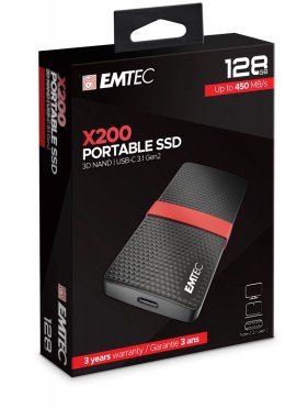 Emtec X200 128 GB USB Type-C 3.2 Gen 1 (3.1 Gen 1) Czarny, Czerwony