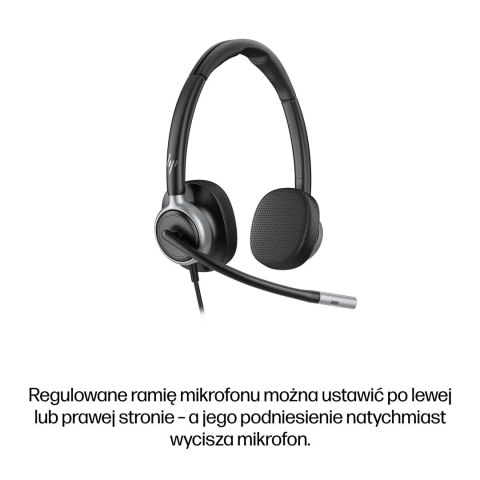 HP Poly Mission 625 - stereofoniczny przewodowy zestaw słuchawkowy USB (opakowanie zbiorcze)