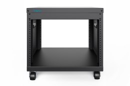 8U AVS rack, 420 x 507 x 460 mm threaded mountingholes, castors, bl
