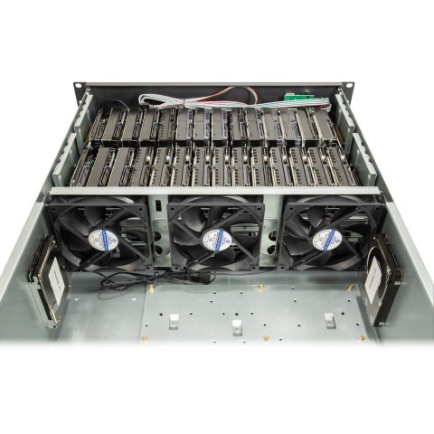 Inter-Tech 4F28 Rack Czarny, Srebrny