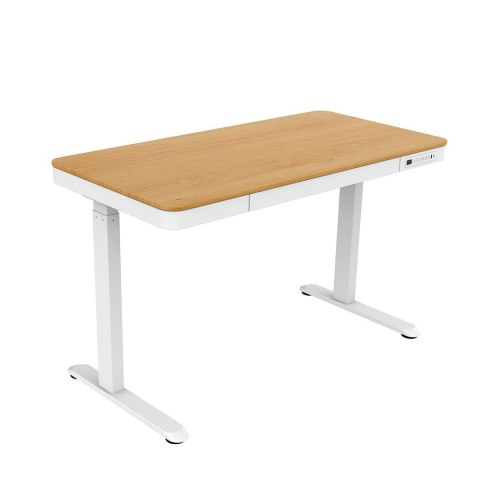 Activejet Biurko z elektryczną regulacją wysokości ET119S biały/dąb. Wymiar blatu 120x60 cm.