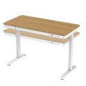 Activejet Biurko z elektryczną regulacją wysokości ET119S biały/dąb. Wymiar blatu 120x60 cm.
