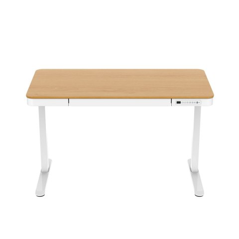 Activejet Biurko z elektryczną regulacją wysokości ET119S biały/dąb. Wymiar blatu 120x60 cm.