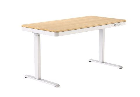 Activejet Biurko z elektryczną regulacją wysokości ET119S biały/dąb. Wymiar blatu 120x60 cm.