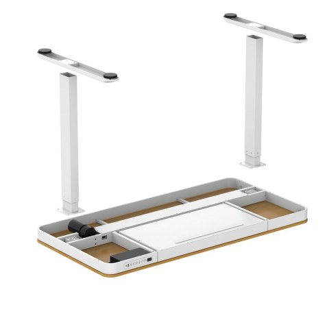 Activejet Biurko z elektryczną regulacją wysokości ET119S biały/dąb. Wymiar blatu 120x60 cm.