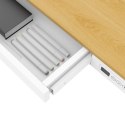 Activejet Biurko z elektryczną regulacją wysokości ET119S biały/dąb. Wymiar blatu 120x60 cm.