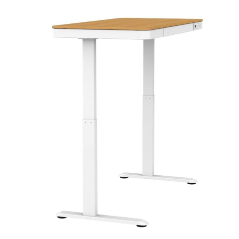 Activejet Biurko z elektryczną regulacją wysokości ET119S biały/dąb. Wymiar blatu 120x60 cm.