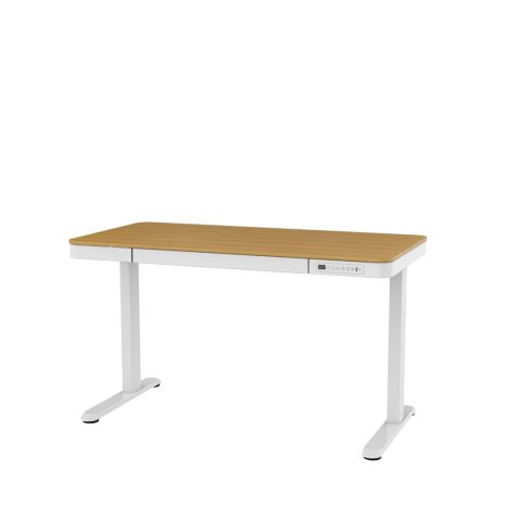 Activejet Biurko z elektryczną regulacją wysokości ET119S biały/dąb. Wymiar blatu 120x60 cm.