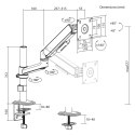 ERGO OFFICE UCHWYT / WIESZAK NA MONITOR, 17"-32", 1-10KG, CZARNY MAT, MAX. VESA 100X100 ER-691 B