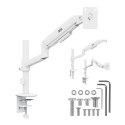 ERGO OFFICE UCHWYT / WIESZAK NA MONITOR SPRĘŻYNA GAZOWA, 17"-32", 1-10KG, BIAŁY MAT, MAX. VESA 100X100 ER-691 W