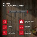 MACLEAN ŚCIENNY ORGANIZER NA NARZĘDZIA STALOWY, MAX. OBCIĄŻENIE 136KG, SZEROKOŚĆ 816MM MC-178