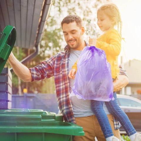 Worki na Śmieci 40 L 10 szt. ORION z Taśmą Ściągającą Lawendowy Zapach