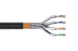 Digitus Kabel instalacyjny zewnętrzny suchy kat.7, S/FTP, AWG 23/1, PE, 100m, czarny, szpula