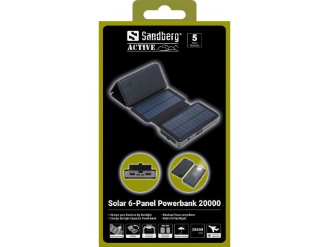 Sandberg 420-73 bank mocy Litowo-polimerowy (LiPo) 20000 mAh Czarny
