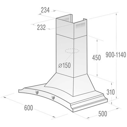 Gorenje Gorenje | Okap | DK63MCLI | Klasa efektywności energetycznej D | Przyścienny | Szerokość 60 cm | 621 m³/h | Sterowanie mechanicz