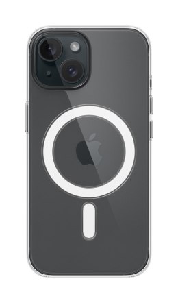 Apple - Obudowa tylna do telefonu komórkowego - Kompatybilna z MagSafe - Poliwęglan - Przezroczysta - do iPhone 15 (MXRK3ZM/A)