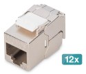 Digitus Kompaktowy moduł keystone CAT 6A, ekranowany, beznarzędziowe złącze montażowe, 12 szt.