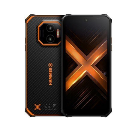 HAMMER Energy X2 5G 6/128 GB 15,5 cm (6.1") Dual SIM Android 15 USB Type-C 6 GB 5000 mAh Czarny, Pomarańczowy