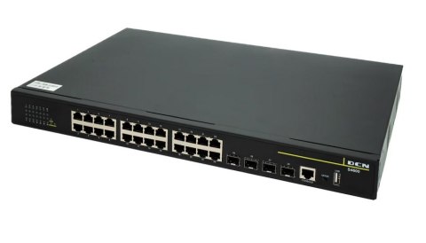 S4600-28P-P-SI-R3.5 - Managed L2 PoE Access Switch 24x10/100/1000Base-T with PoE+ (370W) + 4x1000Base-X SFP, AC Power Supply, 0°