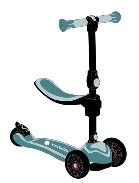 ND31_J02_013_1_5 Rowerek biegowy i hulajnoga Flash - pastelowy turkus