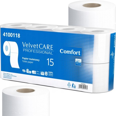 Papier Toaletowy VELVET CARE Professional Comfort 2W 15m - 8 Rolek