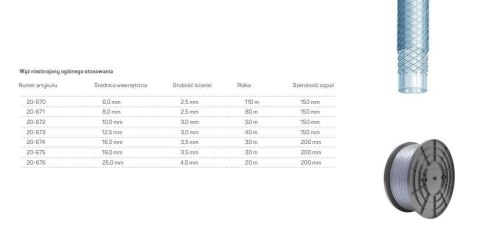 CELLFAST WĄŻ OGÓLNEGO STOSOWANIA ZBROJONY 25.0x4,5 20mb PL "B" /NA STOJAK