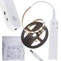 KX4943 Taśma LED na baterie USB czujnik ruchu 1M ciepły biały BATERIE