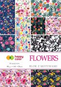 ND39_456377 BLOK Z MOTYWAMI FLOWERS A4/15K 25MOTYW 80G HAPPY