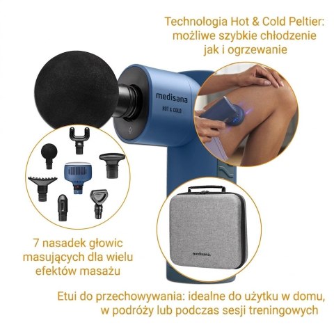 Pistolet masujący Hot&Cold Medisana MG 600 3 poziomy wibracji | 6 głowic | 147 x 150 mm