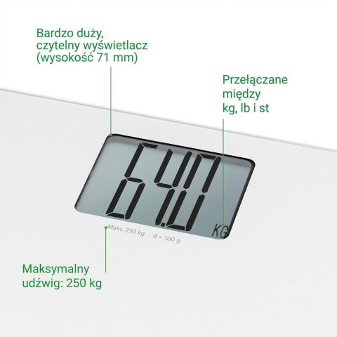 Waga łazienkowa Medisana PS 470 XL do 250 kg | wskaźnik przeciążenia | biały