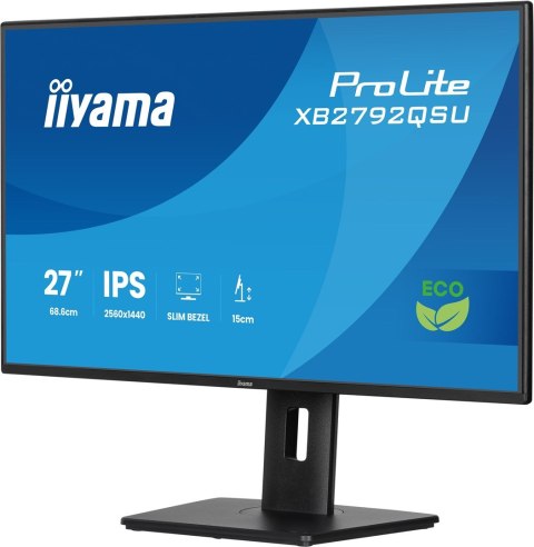 Iiyama ProLite XB2792QSU-B1 monitor komputerowy 68,6 cm (27") 2560 x 1440 px Quad HD LED Czarny