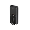 GEMBIRD POWERBANK O POJEMNOŚCI 20000MAH, SZYBKIE ŁADOWANIE 20W, WYŚWIETLACZ LCD, ZINTEGROWANE KABLE KOLOR CZARNY