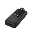 GEMBIRD POWERBANK O POJEMNOŚCI 20000MAH, SZYBKIE ŁADOWANIE 20W, WYŚWIETLACZ LCD, ZINTEGROWANE KABLE KOLOR CZARNY