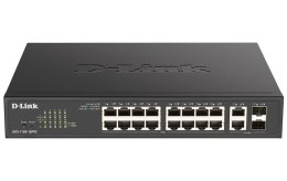 D-Link DGS-1100-18PV2 przełącznik sieciowy Zarządzany L2 Gigabit Ethernet (10/100/1000) Obsługa PoE 1U Czarny