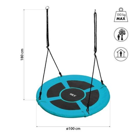 NB5031 BOCIANIE GNIAZDO HUŚTAWKA TURKUS ŚR.100 CM NILS