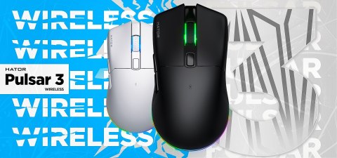 HATOR Pulsar 3 Wireless myszka Gaming Oburęczny RF Wireless + Bluetooth + USB Type-C Optyczny 12000 DPI