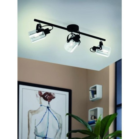 Lampa punktowa BERREGAS 3XE27 czarna/chrome