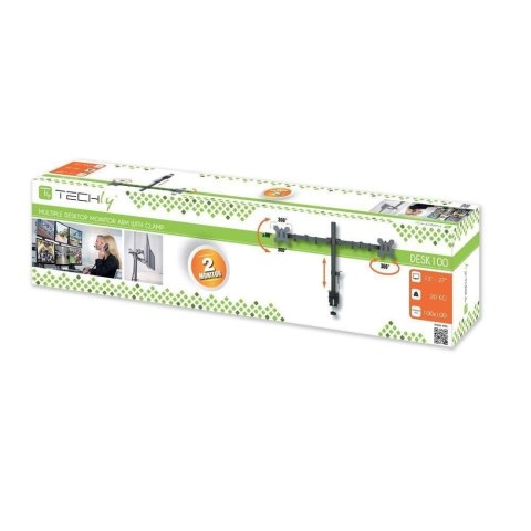 TECHLY Uchwyt na 2 monitory 13-27" LCD 10kg biurkowy obrotowy ICA-LCD 382-D
